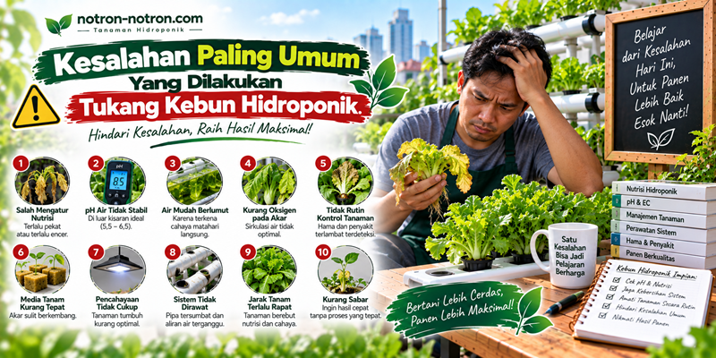 Kesalahan Paling Umum yang Sering Dilakukan Pemula dalam Berkebun Hidroponik