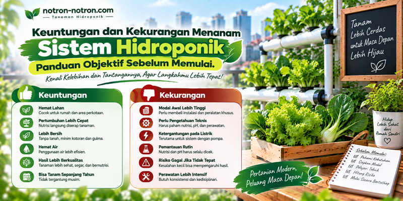 Keuntungan dan Kekurangan Menanam Sistem Hidroponik: Panduan Objektif Sebelum Memulai