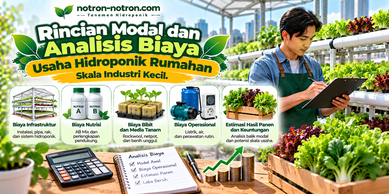 Rincian Modal dan Analisis Biaya Usaha Hidroponik Rumahan Skala Industri Kecil
